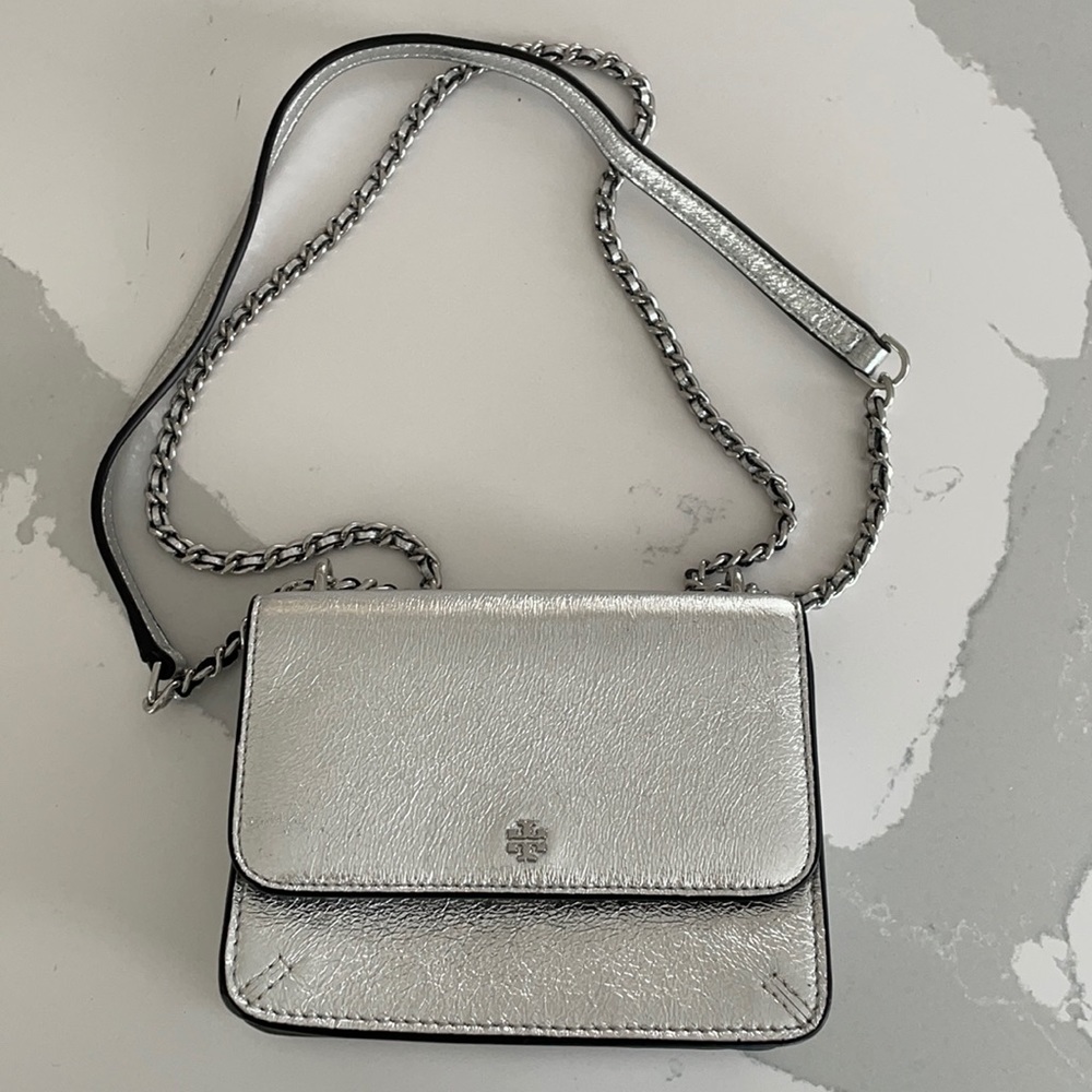 Silver Tory Burch Crossbody